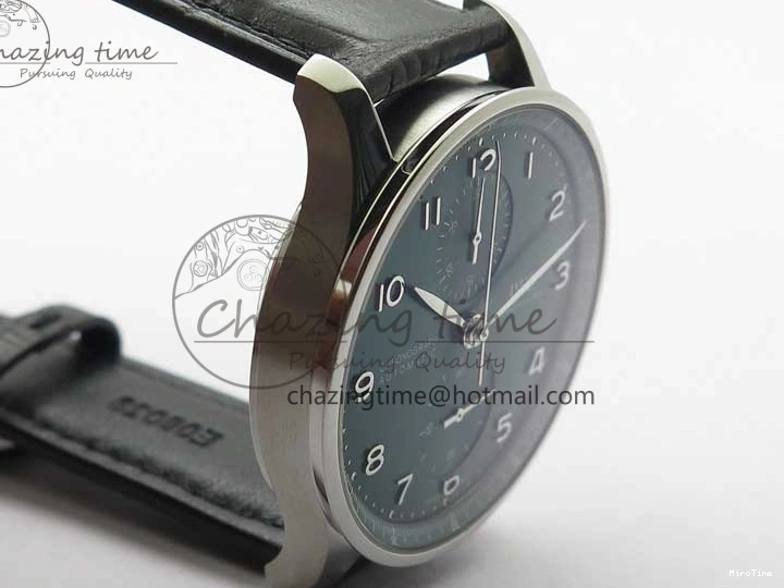 MIROTIME 0421 Elegant Portuguese IW371615 ZF 1:1 Best Edition SS Green Dial on Black Leather Strap A96355 V 7081